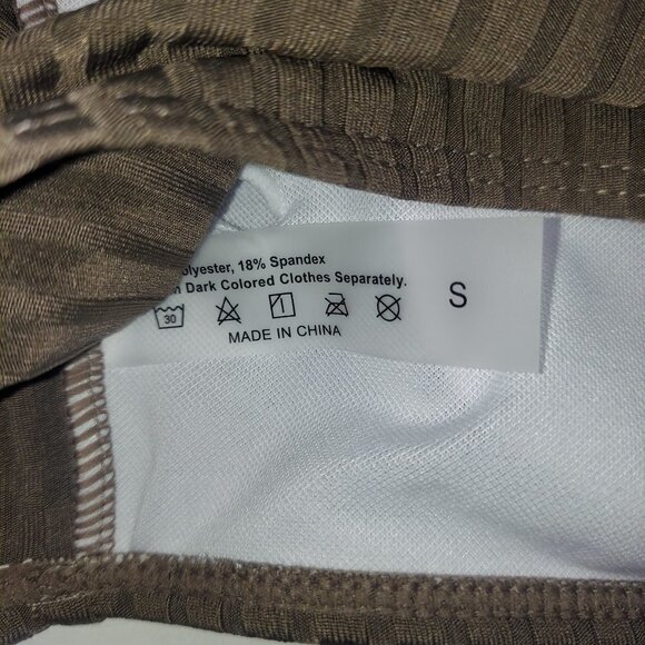 Shein Swim Brown 2 Piece Bandeau Bikini Size Small - Picture 4 of 5